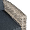 Set Salotto da Giardino in Rattan PE con Divano 3 Posti, 2 Poltrone, 2 Sgabelli e Tavolo, Grigio 860-198