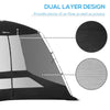 Tenda da Campeggio e Spiaggia a Rete Anti UV per 4 Persone con Borsa di Trasporto, 3x3 m Nero IQ9A20-221IQ9