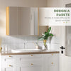 Armadietto Specchiera Bagno a 3 Ante con Mensole Regolabili, 68x22x60cm, Bianco TG9834-559V80WTTG9