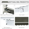 Tenda da Sole per Esterno Avvolgibile a Bracci con Apertura a Manovella, 350x250 cm, Grigio WE1840-174V00GYWE1