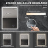 Specchio Bagno con Luce LED, Funzione Anti-Appannamento e Tasti Touch, 70x50cm, Argento RT4834-390V90RT4