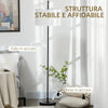 Lampada da Terra Moderna in Acciaio con Paralume in Tessuto Effetto Lino, 64x38x163.5 cm, Bianca e Nera TG5B31-329TG5