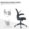 Sedia da Ufficio Ergonomica con Altezza Regolabile, Braccioli Ribaltabili e Tessuto a Rete, Nero NB6921-704V00BKNB6