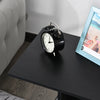 Tavolino da Salotto Ruote Girevoli 45x36x58 Nero FG6833-779BKFG6 , soggiorno salotto basso nero bianco marrone grgio design moderno sala moderno alto divano camera legno vetro rotondo
