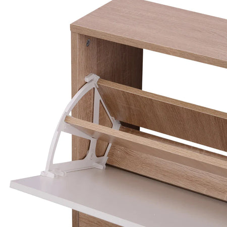 Mobile per Ingresso in Legno Set 3 Pezzi con Scarpiera, Appendiabiti e Specchio, 80x27x46.5cm - Color Legno LO6837-006LO6
