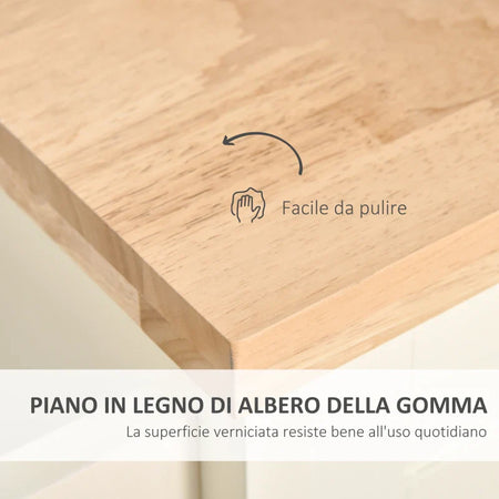 Isola per Cucina per Utensili e Accessori con Cassetti, Armadietto e Portasciugamani, 110x49.5x89.5 cm, Bianco KY7801-171KY7