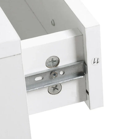 Mobile d'Ingresso Moderno Guardaroba Set Appendiabiti, Specchio e Scarpiera 3 in 1, in Legno Bianco BN3831-146WTBN3