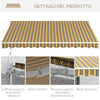 Tenda da Sole per Esterno Avvolgibile a Bracci con Apertura a Manovella, 350x250 cm, Giallo QW6840-174V00YLQW6