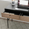 Scrivania da Ufficio Moderna con 2 Cassetti, in Acciaio e MDF, 106x50x77 cm, Nero e Rovere XB3836-563V00BKXB3