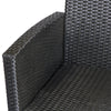 Set Mobili da Giardino 4 Pezzi in Rattan PE e Tavolino, Divano e Poltrone Imbottiti Nero e Beige 124x68x76cm 860-117CW