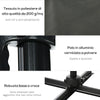 Ombrellone da Giardino con Angolazione Regolabile su 5 Livelli e Rotazione a 360°, 2.5x2.5 m, Grigio 84D-051V00GY