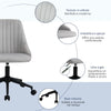 Sedia da Ufficio in Velluto Grigio con Altezza Regolabile, Sedia Ergonomica Girevole a 360° e Ruote, 50x58x77-87cm JH1921-488GYHJ1