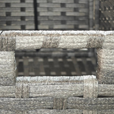 Baule da Giardino in Rattan PE con Rivestimento Interno in Tessuto Impermeabile, 76x45x48 cm, Grigio 865-018V00GY
