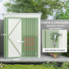 Casetta da Giardino Porta Attrezzi in Acciaio con Porta Bloccabile, 161x95x163/181cm, Verde GB6845-840V00YGGB6