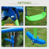 Set Altalene da Giardino per 4 Bambini, 1 Altalena Doppia e 2 Altalene Singole, Capacità di peso 45kg (Altalena) 180kg (Totale), 280x140x178cm YH5344-035YH5