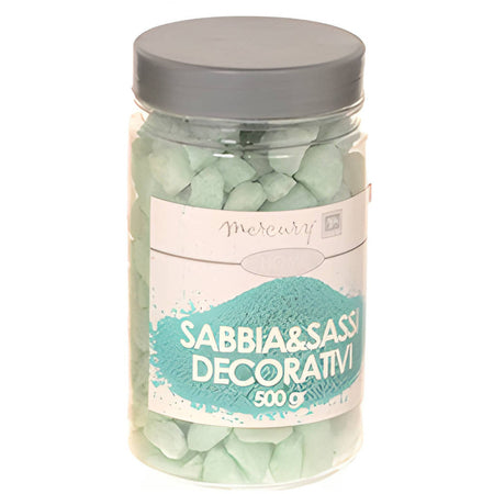 Sabbia e sassi colorati, ciottoli per interno ed esterno, confezione in barattolo da 500 gr