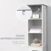 Armadietto Bagno con Scaffale a 3 Livelli, 1 Cassetto e 1 Mobiletto, 34x30x163cm AZ7834-364LGAZ7