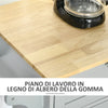 Carrello da Cucina Multiuso in Legno con 2 Cassetti, 3 Antine e 4 Ruote 121x46x91cm, Grigio YH1801-204GYYH1