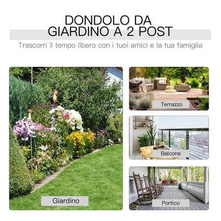 Dondolo da Giardino a Due Posti con Tavolino 81 × 147 × 100cm 84A-011