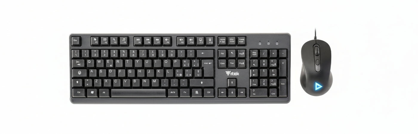 Tastiera + Mouse iTek DEC C01 - USB- Mouse ottico 3600DPI- Tastiera membrana 105 tasti- cavo 1.5m