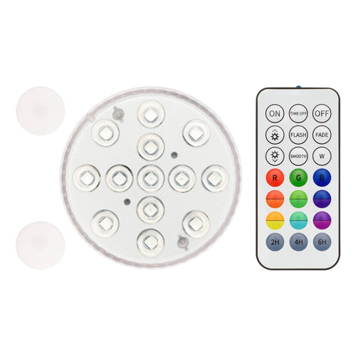 Disco sommergibile con led a luce RGB multicolore Ø8,5cm a batterie