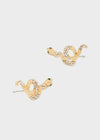 Orecchini eva serpende oro+pietre clear
