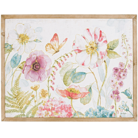 Quadro poesia fiori rettangolare 88 x 68 in legno