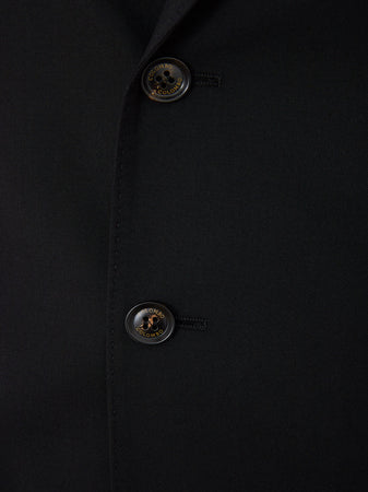 Colombo Giacca Nera in Cashmere Due Bottoni da uomo