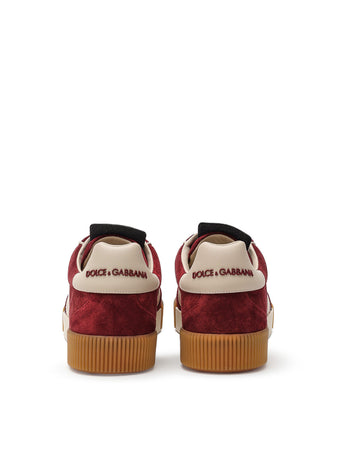 Dolce &amp; Gabbana Low-Top Sneakers Bordeaux e Beige DNA da uomo