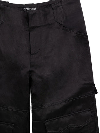 Tom Ford Pantalone Cargo in Viscosa Nera da donna