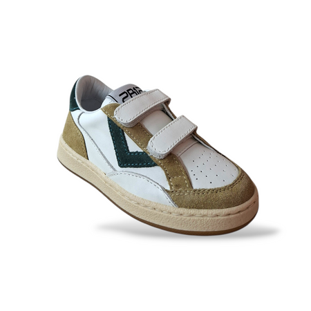 Sneakers bambino 2B12 Baby-Mini Play bianche beige verdone velcro