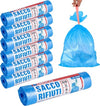 7x-Rotoli-Sacchetti-Buste-Spazzatura-40lt-55x65-Chiusura-Laccetto-Azzurro-105pz