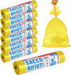 7x-Rotoli-Sacchetti-Buste-Spazzatura-40lt-55x65cm-Chiusura-Laccetto-Giallo-105pz
