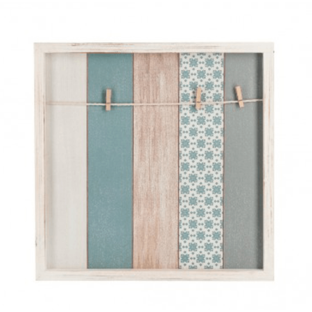 Bacheca memo 40 x 40, struttura in mdf, retro e clip in legno di abete