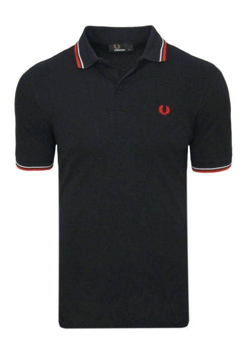 Fred Perry Polo Con Doppia Riga Uomo Regolar Fit Polo Maniche Corte Con Colletto