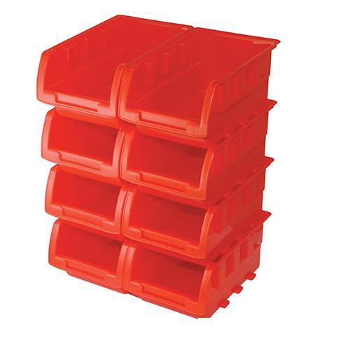 Set di 8 cassette impilabili,  misure 165 x 105 x 75 mm silverline per utensili