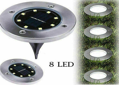 8-DISK-LIGHTS-PANNELLO-SOLARE-DA-GIARDINO-LED-SENSORE-CREPUSCOLARE-FARETTO