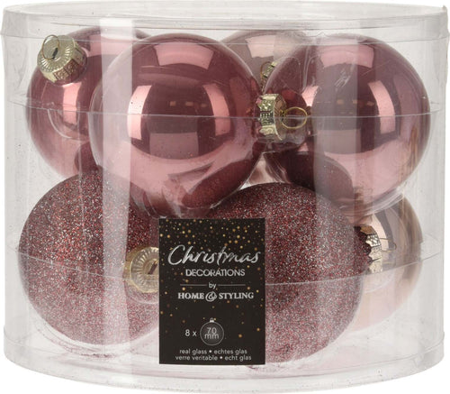 8 palline per albero di natale in vetro da Ø 7 cm pendaglio Tinta unita Casa e cucina/Decorazioni per interni/Addobbi e decorazioni per ricorrenze/Decorazioni natalizie/Addobbi e decorazioni/Palle e palline MagiediNatale.it - Altamura, Commerciovirtuoso.it