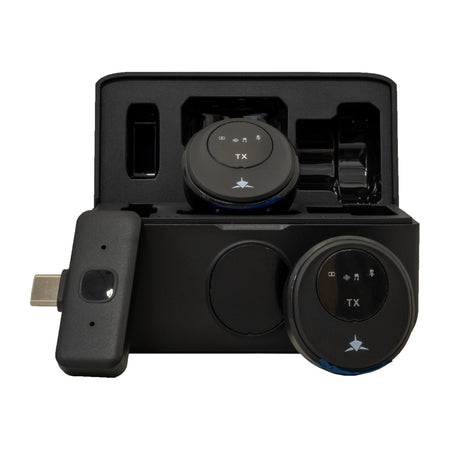 Set 2 Mini Microfoni Lavalier Wireless con Ricevitore USB-C e Custodia di Ricarica, TASSA