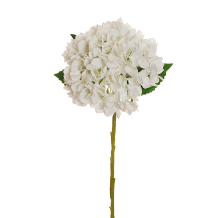 Fiore decorativo ortensia in poliestere bianco, decorazione da 45 cm