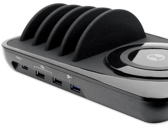 Docking Station USB 5 posti con Caricabatterie Wireless Removibile