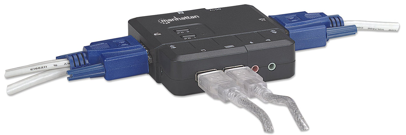 KVM Switch 2 Porte USB/Audio Nero
