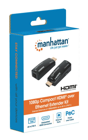 Extender HDMI Over Ethernet 1080p Compatto Nero