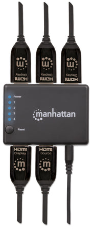 Splitter HDMI 4K UHD 3D con LED 4 vie