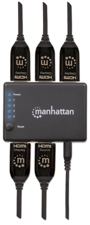 Splitter HDMI 4K UHD 3D con LED 4 vie
