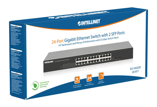 Gigabit Ethernet Switch 24 porte con 2 porte SFP