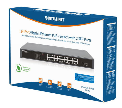 Gigabit Ethernet Switch 24-Porte PoE+ con 2 porte SFP