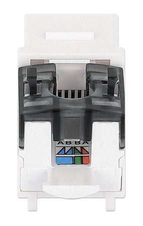 Frutto Keystone Slim Cat.6 per Cavo Rigido con Supporto Punch-Down 25 pz Bianco