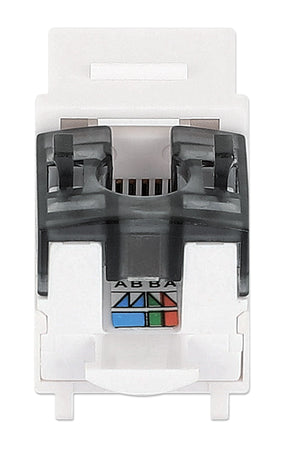 Frutto Keystone Slim Cat.6 per Cavo Rigido con Supporto Punch-Down 25 pz Bianco