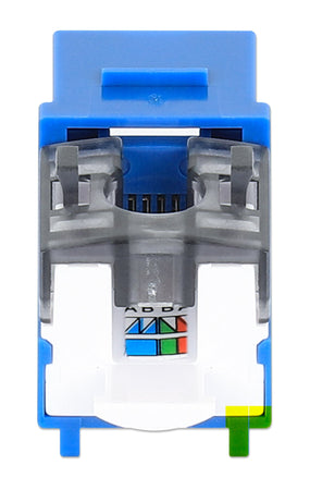 Frutto Keystone Slim Cat.6 per Cavo Rigido con Supporto Punch-Down 25 pz Blu